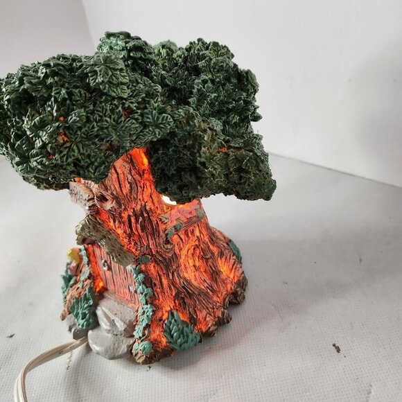 Vintage 90s Lighted Tree House Happy Easter Figurine Spring Decor Display - Picture 2 of 8